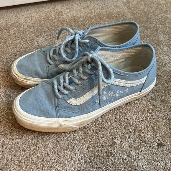 Floral Vans Old Skool Skate Shoes - Picture 2 of 7